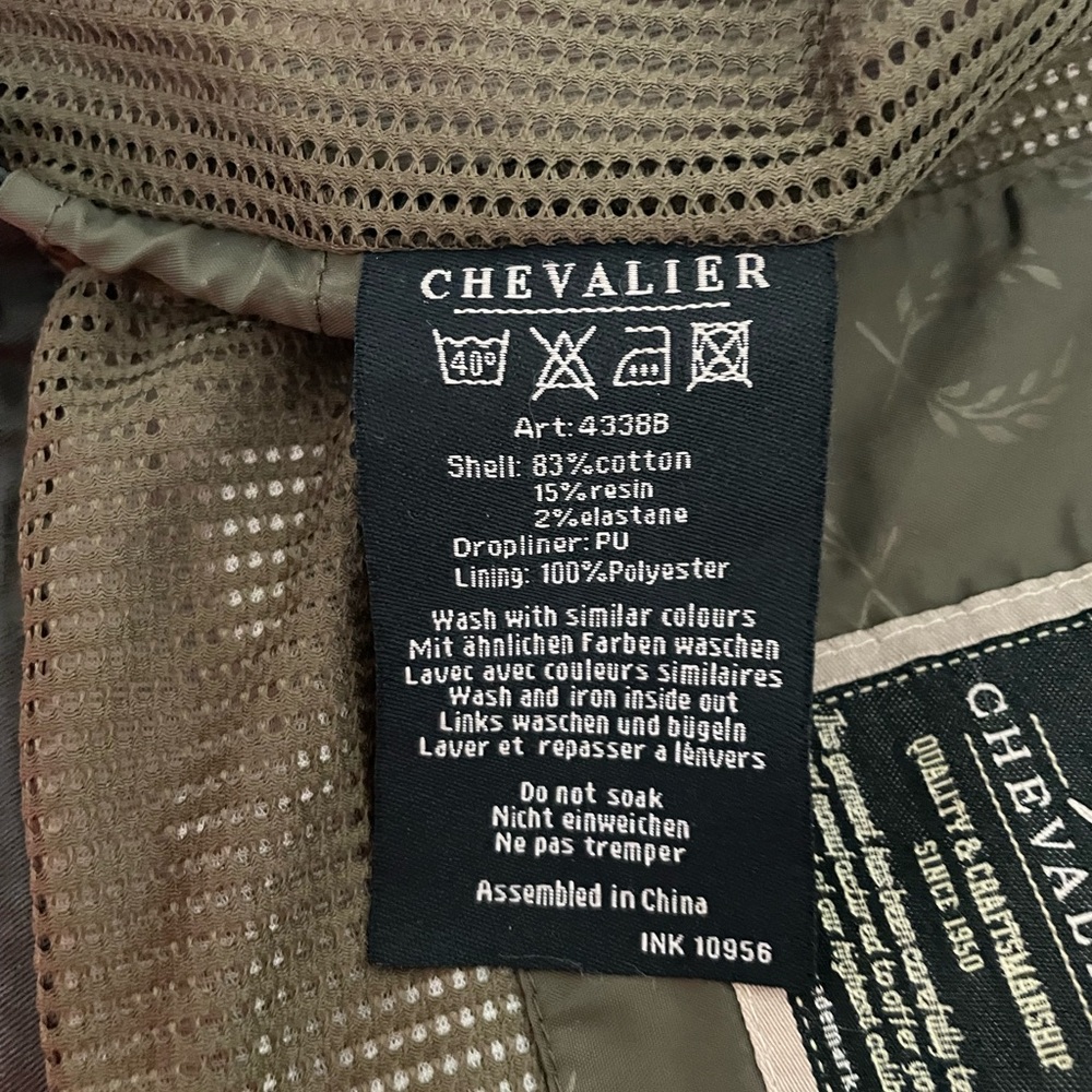 Chevalier Waxed Cotton Jacket Full Zip Hunting Fishing Mens Small - Picture 7 of 7